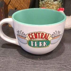 FRIENDS Central Perk White and Teal Mug